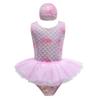DYMCII Girls One-Piece Rainbow Swimsuits Toddler Kids Mermaid Fishscale Bathing Suits Outdoors Jumpsuit Swimwear w/Cap Pink 3-4T view 1