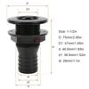 Acouto 1 1/2 inch Through Hull Fitting, 11/2in Thru Hull Fitting for Boats Marines ABS Plastic Straight Thru Hull Fitting Hose Connector Accessory(Black) view 4