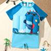 Kids Baby Boys Float Suit with Adjustable Buoyancy Dinosaur Floatation Swimsuit Floating Swimwear Bathing Suit Toddler Swim Vest with 8 Removable Buoyancy Sticks Blue Dinosaur + Guitar 4-5 Years view 3