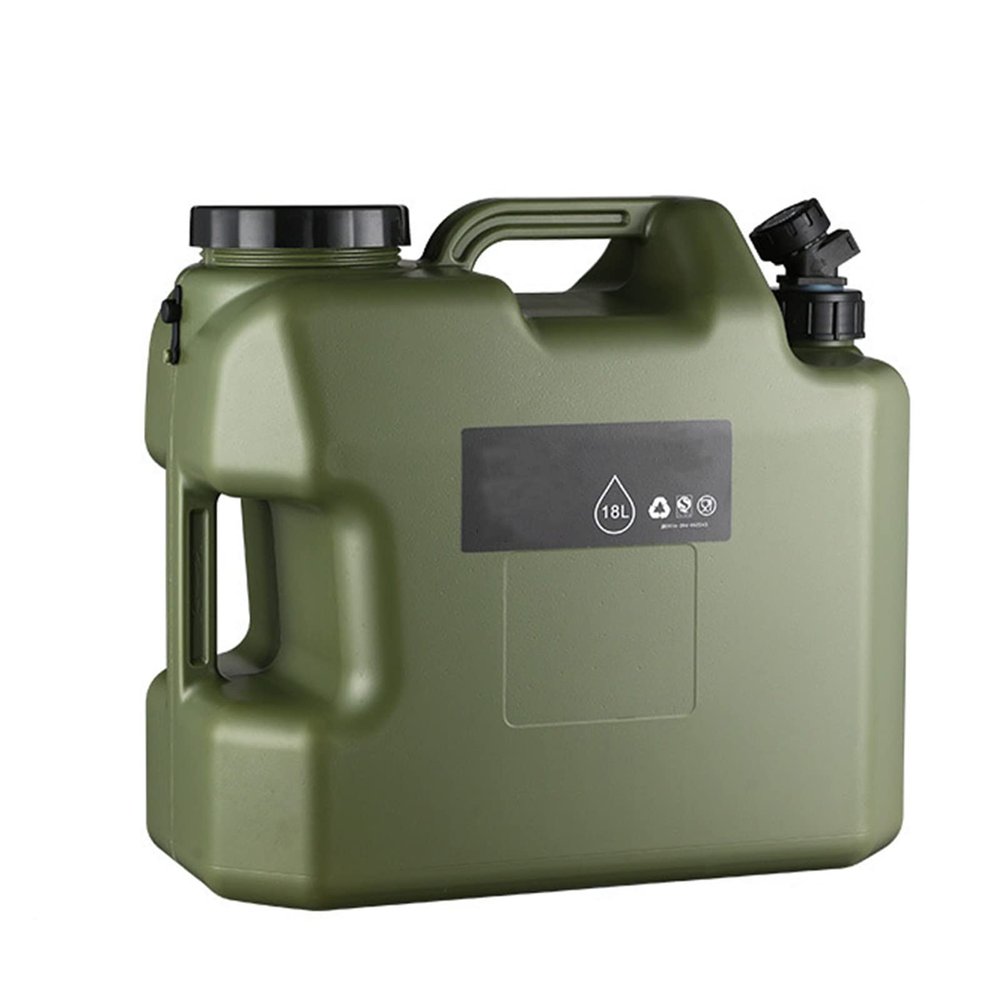 10/18/25L Outdoor Water Storage Containers with Faucet Portable Home Car Large Water Bucket Food-Grade PE Jug Tank for Camping Hiking,18 Liters