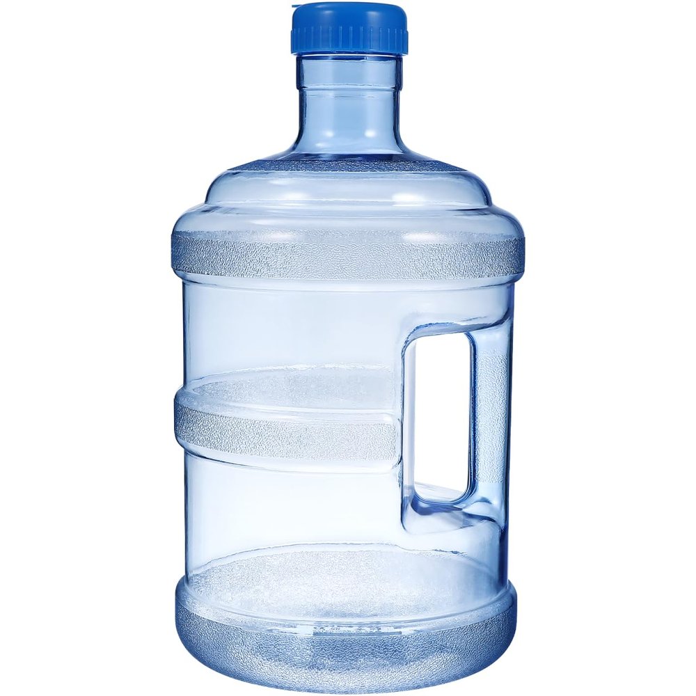 BESPORTBLE Empty 5L/ 1.32Gallon Water Jug, Plastic Mineral Water Bottle with Handle - Reusable Mineral Container for Outdoor Camping Backpacking Supplies (not fit ice makers)