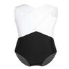 Agoky Kids Girls Cross Bodice Cutout Back Gymnastics Leotard Ballet Dance wear Sports Tank Tops White&Blue 5-6 view 1