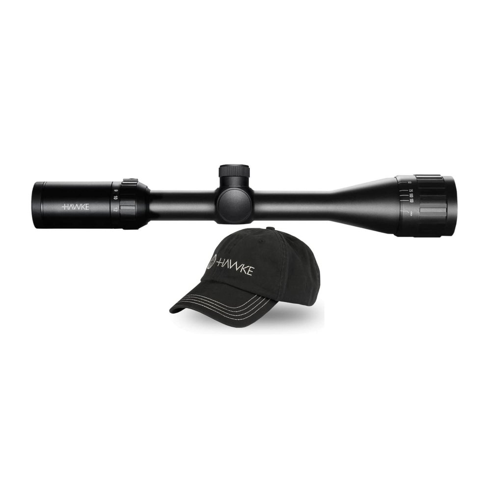 Hawke Sport Optics Vantage 4-12x40 AO Mil Dot Riflescope Bundle with Distressed Cap (Black and Gray) (2 Items)