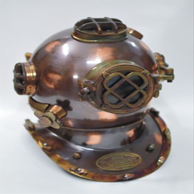 NAUTICAL COLLECTION Decorative Divers Helmet Solid Steel & Aluminum Scuba Diving Helmet 18" Diving Helmet Replica US Navy Mark V in Copper Antique Finish