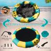 GYMAX Water Trampoline, Floating Lake Trampoline with Electric Pump & Rope Ladder, Inflatable Water Bouncer for Lake, Heavy Duty for Adults (12Feet Yellow) view 4