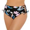 Hula Honey Women's Swimwear Small High Waist Lace Up Floral Black S view 1