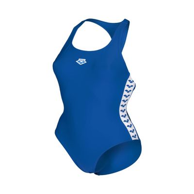 ARENA Feel Women's Icons Solid Swimsuit Racer Back Comfortable Stretchy One Piece Swimwear Stylish Pool Ladies Bathing Suit, Royal, US Size 34