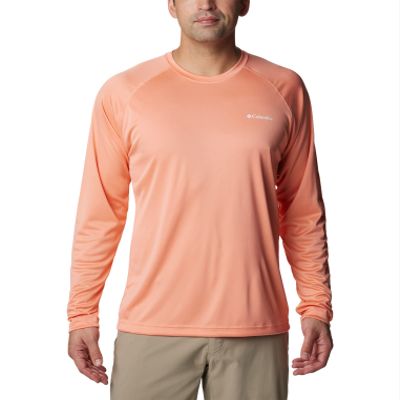 Columbia Men's Fork Stream Long Sleeve Shirt, Summer Peach, X-Large