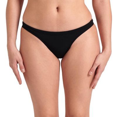 ARENA Women's Team Solid Swim Bottom Athletic Bikini Brief Only Competitive Swimming Training Ladies Bathing Suit, Black/White, US Size 38