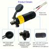 GaiRen 2 Pin 50Amp Trolling Motor Plug Receptacle Set, 12/24/36/48 Volt Marine Boat Power Waterproof IP67 Connector Trolling Boat Plug for Trolling Motors Compatible with 6/8 AWG wire Yellow 2 Pack view 3