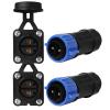 GaiRen 2 Pin 50Amp Trolling Motor Plug Receptacle Set, 12/24/36/48 Volt Marine Boat Power Waterproof IP67 Connector Trolling Boat Plug for Trolling Motors Compatible with 6/8 AWG Wire Blue 2 Pack view 1