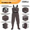 Foxelli Chest Waders  Waterproof 2-ply Nylon/PVC Camo Hunting Fishing Waders for Men and Women with Boots view 4