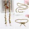 Artificial Leaf Skinny Belts Twisted Braided Waist Rope with Faux Pearl for Women Dresses DIY Wreath Gift Wraping Craft view 4