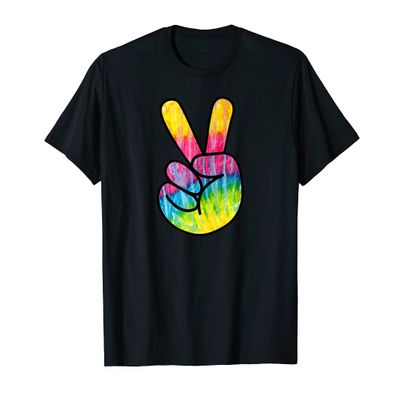 Retro Peace Hand Tye Dye T-Shirt