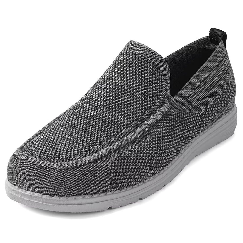 1TAZERO Men Wide Width Slip On Shoes Loafer with Arch Support Insoles,Men Casual Shoes for Plantar Fasciitis(Black 16)