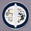 Magnolia Lane Michigan Wolverines 2 Section Plate, Melamine, Black/White view 1