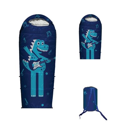 Adjustable Length Mummy Style Kids Sleeping Bag with Pillow Sleeve, 4 Season 32 59F, Lightweight and Backpacking Style, Ideal for Camping, Sleepover, Boys, Girls, Youth and Toddlers