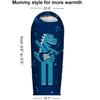 Adjustable Length Mummy Style Kids Sleeping Bag with Pillow Sleeve, 4 Season 32  59F, Lightweight and Backpacking Style, Ideal for Camping, Sleepover, Boys, Girls, Youth and Toddlers view 3
