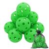 Avesfer 12 Pack Plastic Practice Baseballs with Mesh Bag [Anti-Crack] Soft Training Baseball Balls Hitting Batting Indoor Outdoor Lightweight Hollow for Team Drills Coaching 9 inch Green view 1