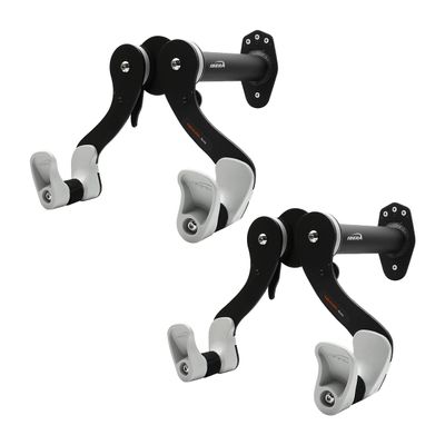Ibera Bike Wall Mount - Secure Bike Storage up to 18kg with Adjustable Frame Holder & Soft Rubber Cradles - Garage Bike Rack for Road, MTB, Kids, Hybrid Bikes - Easy Installation & Space-Saving Design