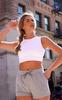 90 Degree By Reflex Lightweight Lounge Heather Shorts Drawstring Casual Summer Sleep Short Shorts for Women - HTR. Shell Pink - XXL view 3