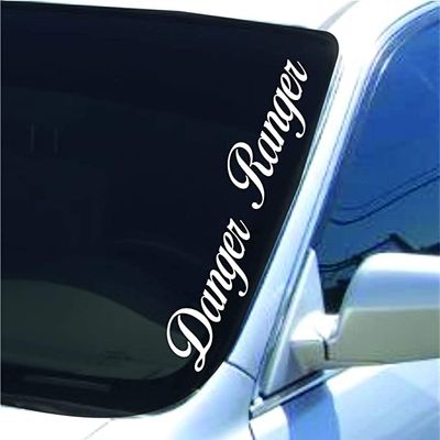 Dabbledown Danger Ranger Version White DD201 Lowrider Car Truck Window Windshield Lettering Decal Sticker Decals Stickers Drift Dub Lowered JDM Fresh Detailed Stance Fitment 4x4 (5 1/2" x 28")