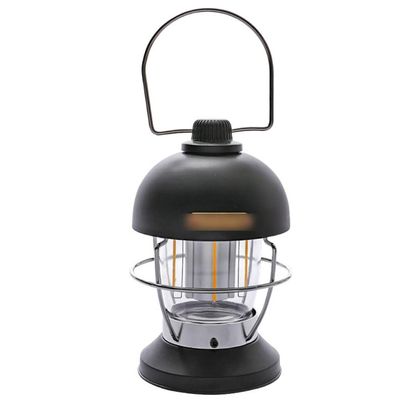 PPLL Electric Lanterns Camping Lights, Outdoor Camping Lights, Rechargeable Hanging Lights, Tent Portable Horse Lights Ambient Lighting with Charging Cable (Color : Black, Size : 160 * 98.5mm)