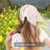 AWAYTR 2Pcs Floral Hair Bandanas Tie-back Head Kerchief for Women Flower Mesh Hair Scarves Lightweight Triangular Head Scarf (Lace trim(Blue/Pink)) view 2