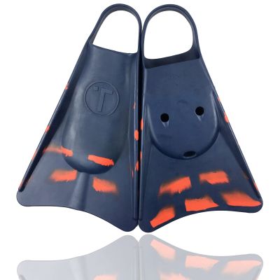 Tribe T2 Swimfins for Youth Kids Women Adult Snorkeling Bodyboarding Surfing and Swimming (Blue / Tangerine, ML)
