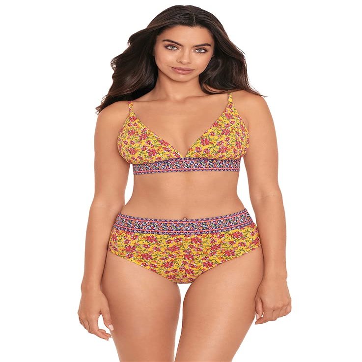 Skinny Dippers Women's Swimwear Isabelle Bridgette Tie Back Soft Cup Bikini Top, Bumble, Large
