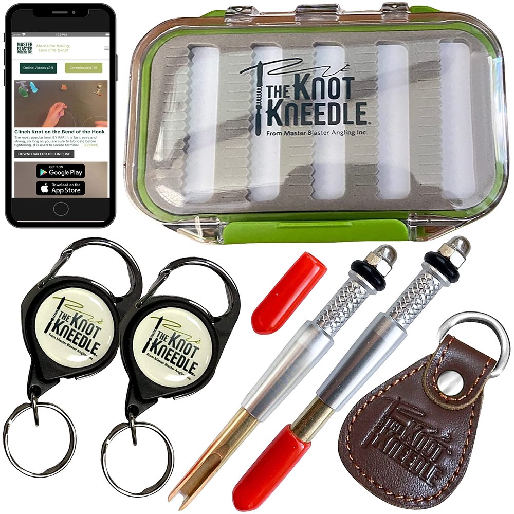 The Knot Kneedle Epic  Advanced Fishing Knot Tying Tool for 25+ Knots  Fast, Easy Knot Tyer for Fly Fishing, Small Tippet, and Weak Grip Strength  Anodized Aluminum & Stainless Steel