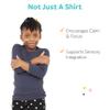 Fun and Function Ribbed Hug Tee - Long Sleeve, Gentle Compression Shirt for Boys & Girls - Sensory Shirt, Navy view 4