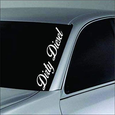 Dabbledown Dirty Diesel Version White DD201 Lowrider Car Truck Window Windshield Lettering Decal Sticker Decals Stickers Drift Dub Lowered JDM Fresh Detailed Stance Fitment 4x4 (6 1/2" x 28")