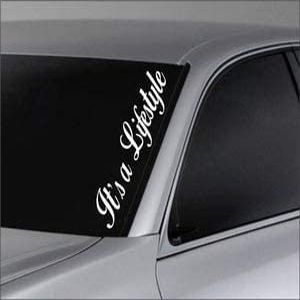 Dabbledown It's A Lifestyle Version White DD201 Lowrider Car Truck Window Windshield Lettering Decal Sticker Decals Stickers Drift Dub Lowered JDM Fresh Detailed Stance Fitment 4x4 (6 1/2" x 28")