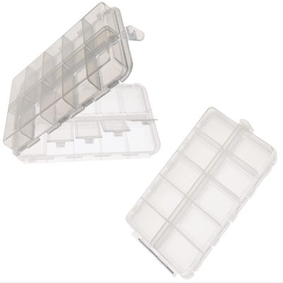 2x Small Hard Fishing Tackle Box Portable Case Hooks Lure Baits Storage Box Containers For Storing Swivels Jigs Hooks Sinker,20 Compartments (White)