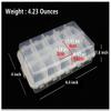 2x Small Hard Fishing Tackle Box Portable Case Hooks Lure Baits Storage Box Containers For Storing Swivels Jigs Hooks Sinker,20 Compartments (White) view 2