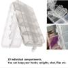 2x Small Hard Fishing Tackle Box Portable Case Hooks Lure Baits Storage Box Containers For Storing Swivels Jigs Hooks Sinker,20 Compartments (White) view 4