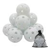 Avesfer 12 Pack Plastic Practice Baseballs 9 inch with Mesh Bag [Anti-Crack] Soft Training Baseball Balls Hitting Batting Indoor Outdoor Lightweight Hollow for Team Drills Coaching White view 1