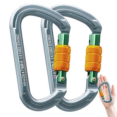 Carabiner Caribeener Clips Heavy Duty Large Alloy Steel D Ring Shape Locking Carabiner for Hammock,Keychain,Outdoor,Camping,Hiking,Dog Leash Harness
