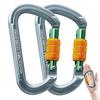 Carabiner Caribeener Clips Heavy Duty Large Alloy Steel D Ring Shape Locking Carabiner for Hammock,Keychain,Outdoor,Camping,Hiking,Dog Leash Harness view 1