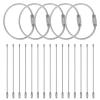 TopTie 20PCS Key Chain Stainless Steel Wire Key Ring, 6-Inch Silver Cable Dog Tag Ring Luggage Tag Loops view 1