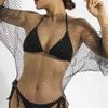 Aksod Women Sexy Rhinestone See Through Mesh Beach Bikini Swimsuit Bat Sleeve Fishnet Beach Cover Up Dress Stretch Hollow Out Swimwear Party Body Jewerly Accessories for Women and Girls view 2