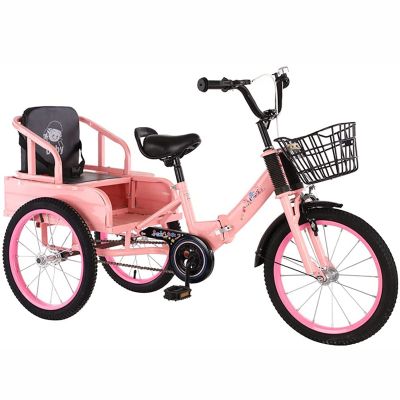 16 Inch Children Folding Tricycle, Cruise 3 Wheel Bicycle, Children 3 Wheel Bike with Child Seat for Comfortable, Safe and Stable Riding(Red)