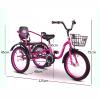 16 Inch Children Folding Tricycle, Cruise 3 Wheel Bicycle, Children 3 Wheel Bike with Child Seat for Comfortable, Safe and Stable Riding(Red) view 3