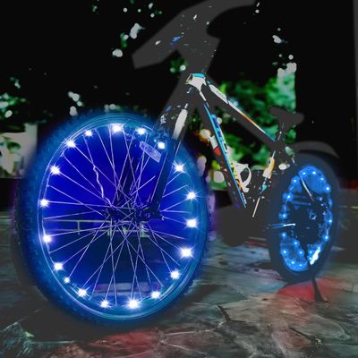 dobestyou 4-Pack Blue LED Bike Wheel Lights  Night Riding Bicycle Rim Lights, IP65 Waterproof, 3 Lighting Modes, Easy Installation Fits Most Bikes, No Riding Interference, Includes Batteries