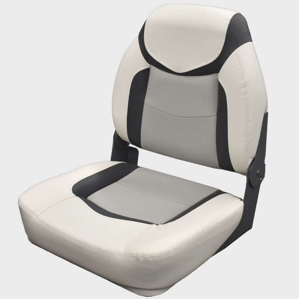 Marine Boat Folding Fishing Seat 75158WCG | White Charcoal Gray