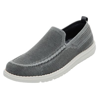 1TAZERO Wide Shoes for Men | Wide Width Slip on Shoes | Men Loafer Casua Shoes | Walking Shoes for Men with Arch Support Summer Boat Shoes for Plantar Fasciitis Grey Size 16