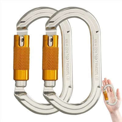 Carabiner Caribeener Clips Heavy Duty Large Alloy Steel D Ring Shape Locking Carabiner for Hammock,Keychain,Outdoor,Camping,Hiking,Dog Leash Harness