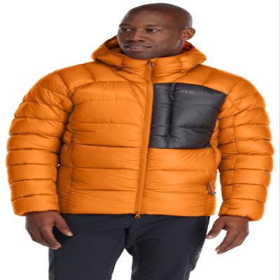 Rab Men's Mythic Ultra Jacket - Down Insulated Windproof Hooded Coat for Alpine Climbing, & Mountaineering - Marmalade - Medium