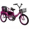 16 Inch Children Folding Tricycle, Cruise 3 Wheel Bicycle, Children 3 Wheel Bike with Child Seat for Comfortable, Safe and Stable Riding(Purple)